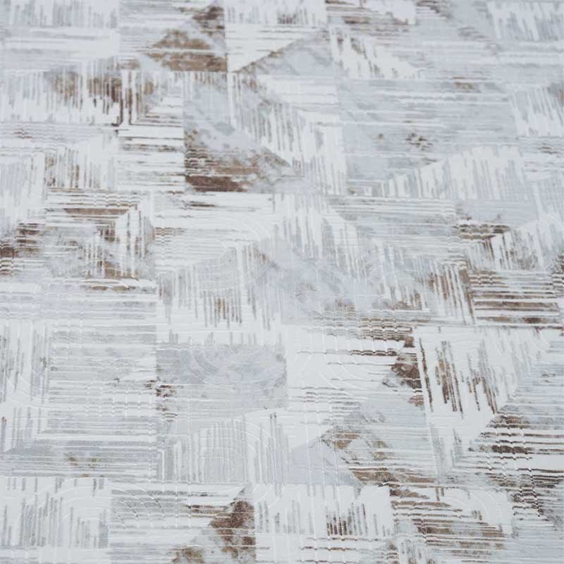 Modern Saçaklı Soyut Geometrik Eskitme Desenli Kaymaz Jel Taban Halı - Görsel 3