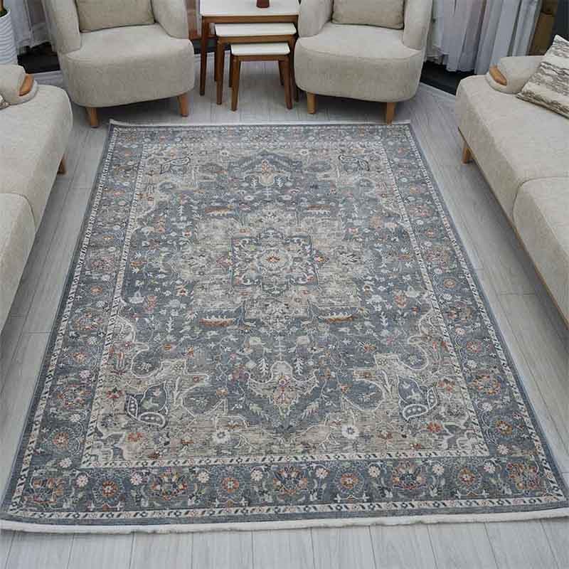 Otantik Madalyon Desenli Vintage Dokuma Salon Halısı Saçaklı 200x290 cm - Görsel 2
