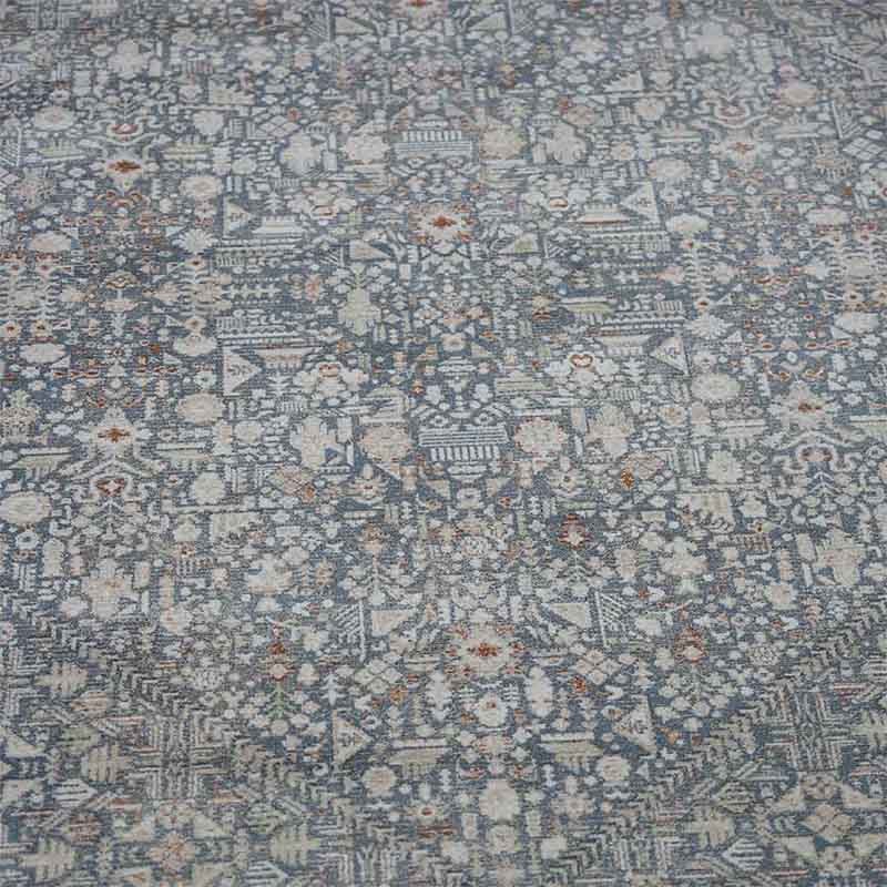 Otantik Eskitme Mikro Desenli Saçaklı Dokuma Salon Halısı Antrasit Gri Kiremit 200x290 cm - Görsel 3