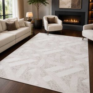 Modern Geometrik Desenli Kaymaz Jel Taban Halı Ve Yolluk