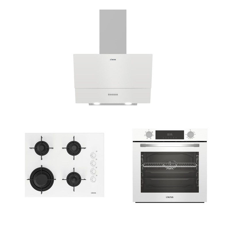 Altus ALA 322 W Fırın 189 DW Ocak 535 W Davlumbaz Beyaz Ankastre Set